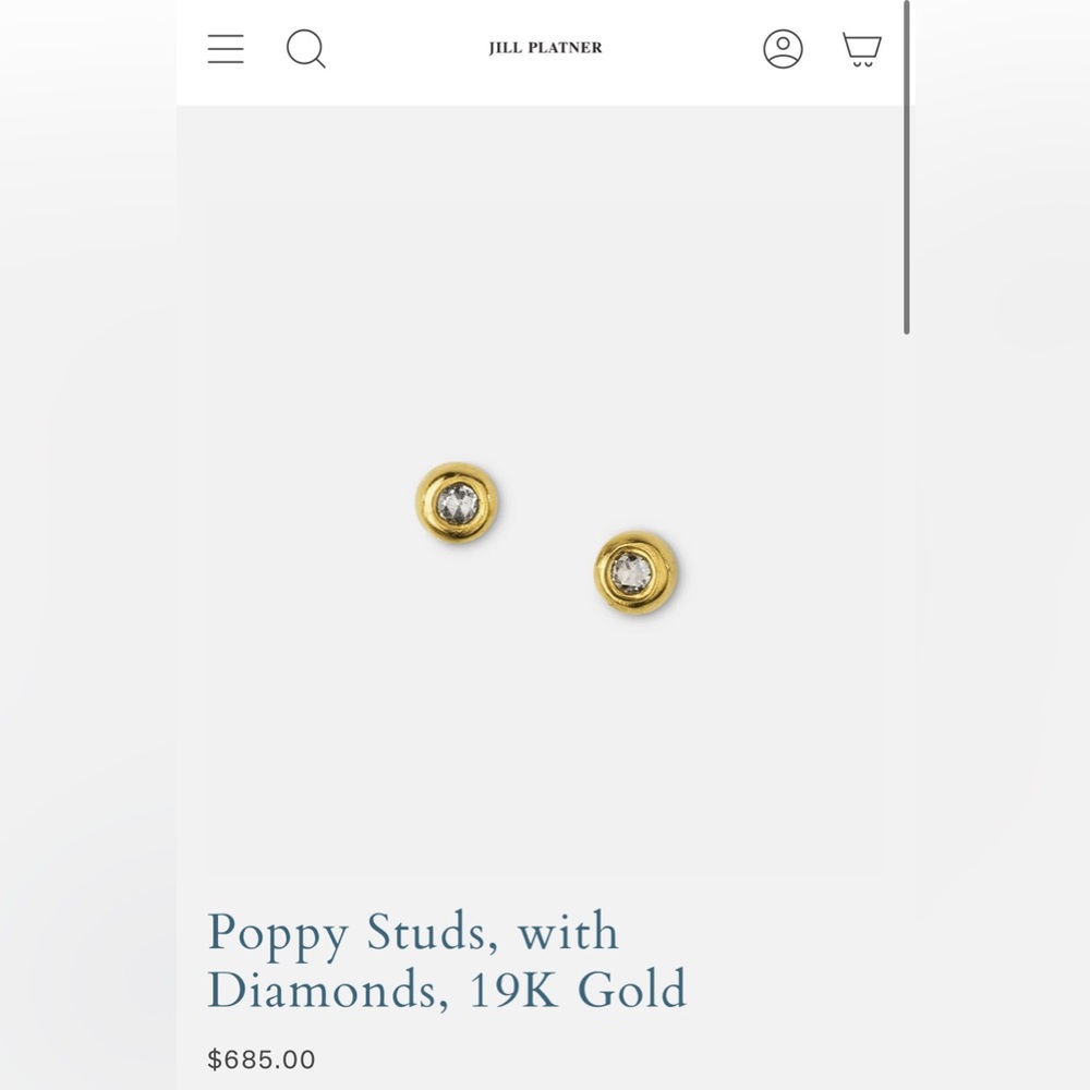 Jill Platner Poppy Studs with Diamonds in 19k Gold